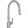 Perrin and Rowe Georgian Era 1.75 GPM Touchless Single Hole Pull Down Kitchen Faucet Satin Nickel