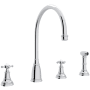Perrin and Rowe Georgian Era 1.8 GPM Widespread Kitchen Faucet - Includes Side Spray Polished Chrome