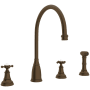 Perrin and Rowe Georgian Era 1.8 GPM Widespread Kitchen Faucet - Includes Side Spray English Bronze