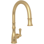 Perrin and Rowe Georgian Era 1.8 GPM Single Hole Pull Down Kitchen Faucet Satin English Gold