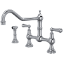 Perrin and Rowe Edwardian 1.5 GPM Widespread Bridge Kitchen Faucet - Includes Side Spray Polished Chrome