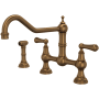 Perrin and Rowe Edwardian 1.5 GPM Widespread Bridge Kitchen Faucet - Includes Side Spray English Bronze