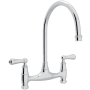 Perrin and Rowe Georgian Era 1.5 GPM Widespread Bridge Kitchen Faucet Polished Chrome