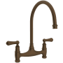 Perrin and Rowe Georgian Era 1.5 GPM Widespread Bridge Kitchen Faucet English Bronze
