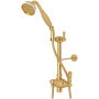 Perrin and Rowe Edwardian 1.8 GPM Single Function Hand Shower Package - Includes Slide Bar and Hose English Gold