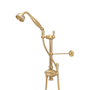 Perrin and Rowe Edwardian 1.8 GPM Single Function Hand Shower Package - Includes Slide Bar and Hose Satin English Gold