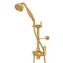 Perrin and Rowe Edwardian 1.8 GPM Single Function Hand Shower Package - Includes Slide Bar and Hose Unlacquered Brass (Living Finish)