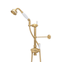 Perrin and Rowe Edwardian 1.8 GPM Single Function Hand Shower Package - Includes Slide Bar and Hose Satin English Gold