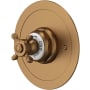 Perrin and Rowe Edwardian Thermostatic Valve Trim Only with Single Cross Handle - Less Rough In English Bronze