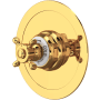 Perrin and Rowe Edwardian Thermostatic Valve Trim Only with Single Cross Handle - Less Rough In English Gold