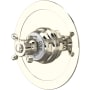 Perrin and Rowe Edwardian Thermostatic Valve Trim Only with Single Cross Handle - Less Rough In Polished Nickel