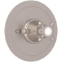 Perrin and Rowe Georgian Era Thermostatic Valve Trim Only with Single Cross Handle - Less Rough In Satin Nickel