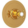 Perrin and Rowe Georgian Era Thermostatic Valve Trim Only with Single Cross Handle - Less Rough In Unlacquered Brass (Living Finish)