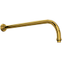 Perrin and Rowe Holborn 15" Wall Mounted Shower Arm and Flange Unlacquered Brass (Living Finish)