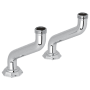 Perrin and Rowe Deco Extended Deck Pillar Unions Polished Chrome