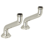 Perrin and Rowe Deco Extended Deck Pillar Unions Polished Nickel