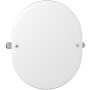 Perrin and Rowe Holborn 23-3/8" W x 24-7/16" H Modern Oval Frameless Bathroom Wall Mirror Polished Chrome