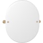 Perrin and Rowe Holborn 23-3/8" W x 24-7/16" H Modern Oval Frameless Bathroom Wall Mirror English Gold