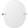 Perrin and Rowe Holborn 23-3/8" W x 24-7/16" H Modern Oval Frameless Bathroom Wall Mirror Satin Nickel