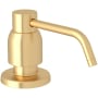 Perrin and Rowe Holborn Deck Mounted Soap Dispenser with 16 oz Capacity Satin English Gold