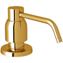 Perrin and Rowe Holborn Deck Mounted Soap Dispenser with 16 oz Capacity Unlacquered Brass (Living Finish)