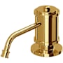 Perrin and Rowe Armstrong Deck Mounted Soap Dispenser with 8.5 oz Capacity Unlacquered Brass (Living Finish)