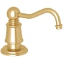 Perrin and Rowe Georgian Era Deck Mounted Soap Dispenser with 16 oz Capacity Satin English Gold
