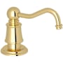 Perrin and Rowe Georgian Era Deck Mounted Soap Dispenser with 16 oz Capacity Unlacquered Brass (Living Finish)