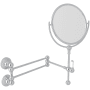 Perrin and Rowe Edwardian 9"W x 14-7/8"H Circular Brass Framed Wall Mounted Make-up Mirror Polished Chrome
