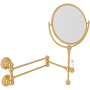 Perrin and Rowe Edwardian 9"W x 14-7/8"H Circular Brass Framed Wall Mounted Make-up Mirror English Gold