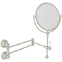 Perrin and Rowe Edwardian 9"W x 14-7/8"H Circular Brass Framed Wall Mounted Make-up Mirror Polished Nickel