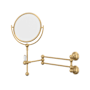 Perrin and Rowe Edwardian 9"W x 14-7/8"H Circular Brass Framed Wall Mounted Make-up Mirror Satin English Gold