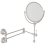 Perrin and Rowe Edwardian 9"W x 14-7/8"H Circular Brass Framed Wall Mounted Make-up Mirror Satin Nickel