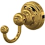 Perrin and Rowe Edwardian Single Robe Hook Unlacquered Brass (Living Finish)