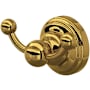 Perrin and Rowe Edwardian Double Robe Hook Unlacquered Brass (Living Finish)