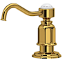 Perrin and Rowe Deck Mounted Soap Dispenser with 16 oz Capacity Unlacquered Brass (Living Finish)