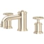 Perrin and Rowe Armstrong 1.2 GPM Widespread Bathroom Faucet With Low Spout Satin Nickel