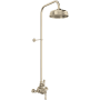 Perrin and Rowe Georgian Era Exposed Thermostatic Shower System with Shower Head, Slide Bar, Shower Arm, and Valve Trim Satin Nickel