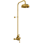 Perrin and Rowe Georgian Era Exposed Thermostatic Shower System with Shower Head, Slide Bar, Shower Arm, and Valve Trim Unlacquered Brass (Living Finish)