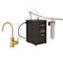 Perrin and Rowe Southbank 0.5 GPM Hot and Cold Water Dispenser Unlacquered Brass (Living Finish)