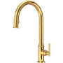 Perrin and Rowe Southbank 1.8 GPM Single Hole Pull Down Kitchen Faucet English Gold