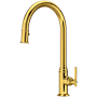 Perrin and Rowe Southbank 1.8 GPM Single Hole Pull Down Kitchen Faucet Unlacquered Brass (Living Finish)