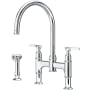 Perrin and Rowe Southbank 1.5 GPM Widespread Bridge Kitchen Faucet - Includes Side Spray Polished Chrome