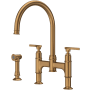 Perrin and Rowe Southbank 1.5 GPM Widespread Bridge Kitchen Faucet - Includes Side Spray English Bronze