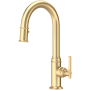 Perrin and Rowe Southbank 1.8 GPM Single Hole Pull Down Bar Faucet - Includes Escutcheon Satin English Gold