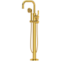 Perrin and Rowe Armstrong Floor Mounted Tub Filler with Built-In Diverter - Includes Hand Shower Unlacquered Brass (Living Finish)