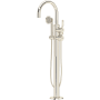 Perrin and Rowe Armstrong Floor Mounted Tub Filler with Built-In Diverter - Includes Hand Shower Polished Nickel