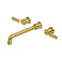 Perrin and Rowe Armstrong Wall Mounted Tub Filler Unlacquered Brass (Living Finish)
