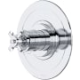 Perrin and Rowe Armstrong Thermostatic Valve Trim Only with Single Cross Handle - Less Rough In Polished Chrome