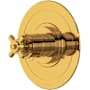 Perrin and Rowe Armstrong Thermostatic Valve Trim Only with Single Cross Handle - Less Rough In Unlacquered Brass (Living Finish)
